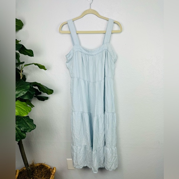 Rails Light Vintage Amaya Midi Dress Medium Sleeveless Tank Baby Blue - Picture 3 of 9